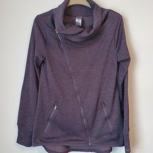 CHAMPION Women's Exercise Trainer Jacket Diagonal Zipper Cowl Neck